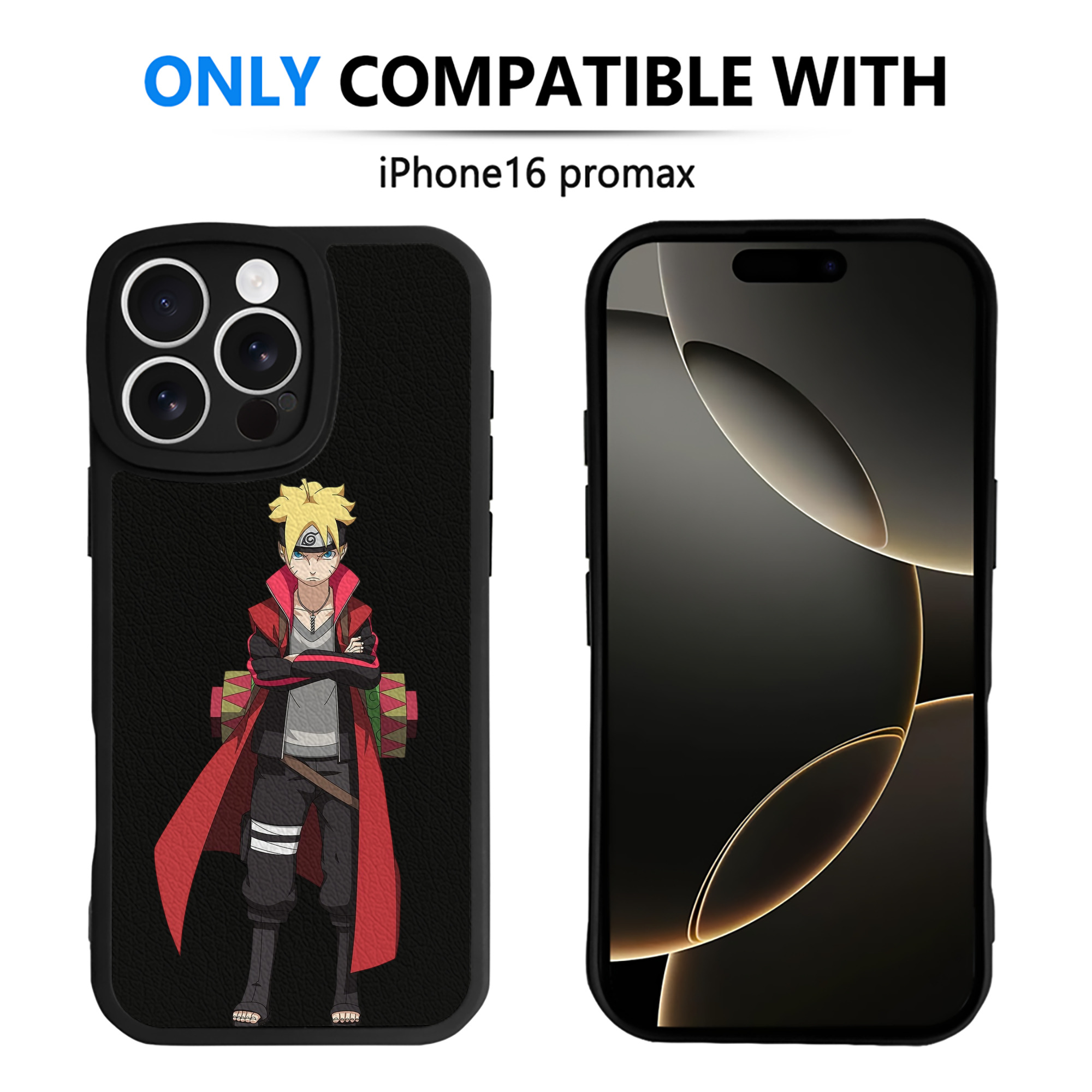 （画像用） NARUTO -ナルト- うずまき ボルト Uzumaki Boruto 【iPhone 16シリーズ対応】シリコンスマホケース（レザー調） 材質：シリコン